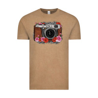 Vintage Coffee rose grey leopard vintage camera Vintage Tee - FaDigitalArtStudio