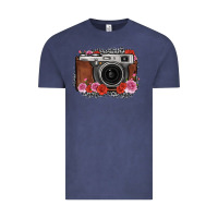 Vintage Denim rose grey leopard vintage camera Vintage Tee - FaDigitalArtStudio
