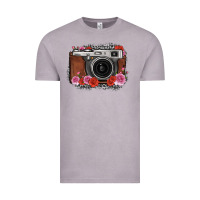 Vintage Zinc rose grey leopard vintage camera Vintage Tee - FaDigitalArtStudio