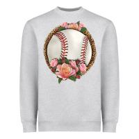 Heather Grey western baseball with roses Heavyweight Sweatshirt - HRA Design Shop