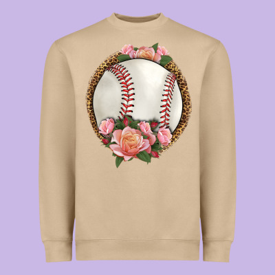 Western Baseball With Roses Heavyweight Sweatshirt Designed By Hra Design Shop