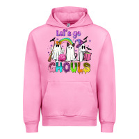 Fuchsia Pink Let's go ghouls Urban Hoodie - NancyCooperArtShop