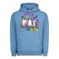 Pigment Pebble Blue Let's go ghouls Urban Hoodie - NancyCooperArtShop