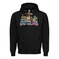 Black Happy Easter Day Rodeo Zipper Hoodie - NancyCooperArtShop