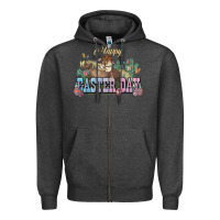 Charcoal Heather Happy Easter Day Rodeo Zipper Hoodie - NancyCooperArtShop
