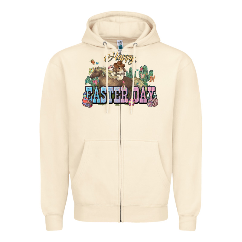 Happy Easter Day Rodeo Zipper Hoodie by NancyCooperArtShop | Teevron