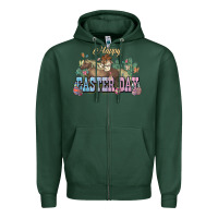 Sports Green Happy Easter Day Rodeo Zipper Hoodie - NancyCooperArtShop