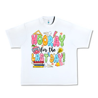 White hooray for the last day black Urban Heavy Tee - JahusDesignShop