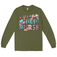 Army Green wife mom nurse Long Sleeve Tee - BundleAndBundleShop