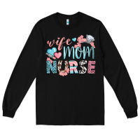 Black wife mom nurse Long Sleeve Tee - BundleAndBundleShop