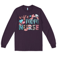 Plum wife mom nurse Long Sleeve Tee - BundleAndBundleShop