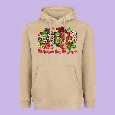 Jesus The Reason For The Season Heavyweight Hoodie Designed By Maliassmallbusiness