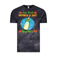 Cloud Black our first father's day together and baby bottle Vintage Tee - HRA Design Shop