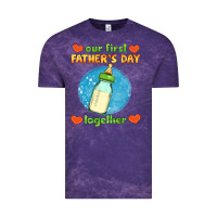 Cloud Purple our first father's day together and baby bottle Vintage Tee - HRA Design Shop