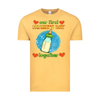 Our First Father's Day Together And Baby Bottle Vintage Tee | Teevron