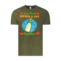 Vintage Olive our first father's day together and baby bottle Vintage Tee - HRA Design Shop