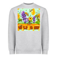 Heather Grey honeydrip bee lavender daisy sunflower seamless pa Heavyweight Sweatshirt - FaDigitalArtStudio