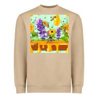 Mushroom honeydrip bee lavender daisy sunflower seamless pa Heavyweight Sweatshirt - FaDigitalArtStudio