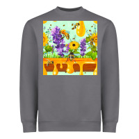 Honeydrip Bee Lavender Daisy Sunflower Seamless Pa Heavyweight Sweatshirt | Teevron