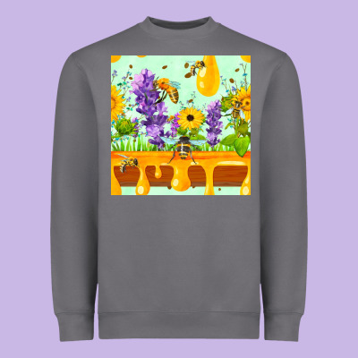 Honeydrip Bee Lavender Daisy Sunflower Seamless Pa Heavyweight Sweatshirt Designed By Fadigitalartstudio