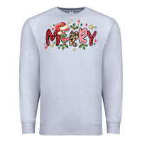 Heather Grey merry Premium Sweatshirt - MaliasSmallBusiness
