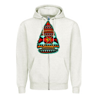Oatmeal Heather aztec arrowhead Zipper Hoodie - Jasminsmagicworld