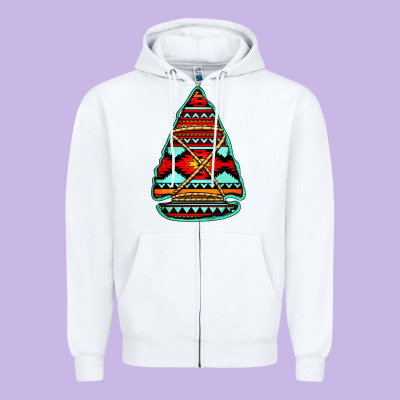 Aztec Arrowhead Zipper Hoodie Designed By Jasminsmagicworld