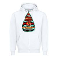 White aztec arrowhead Zipper Hoodie - Jasminsmagicworld