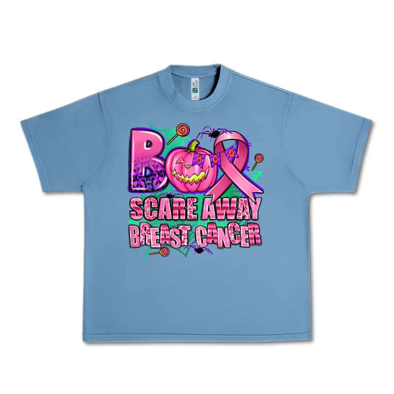 Halloween Boo With Cancer Ribbon Breast Cancer Sca Urban Heavy Tee by AdoDesignShop | Teevron