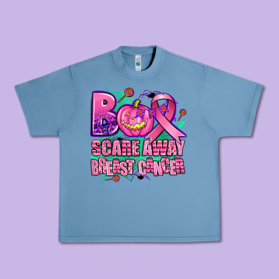 Halloween Boo With Cancer Ribbon Breast Cancer Sca Urban Heavy Tee Designed By Adodesignshop