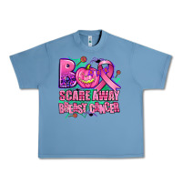 Pebble Blue halloween boo with cancer ribbon breast cancer sca Urban Heavy Tee - AdoDesignShop