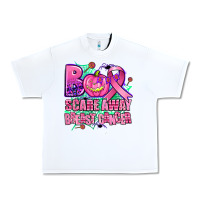 White halloween boo with cancer ribbon breast cancer sca Urban Heavy Tee - AdoDesignShop