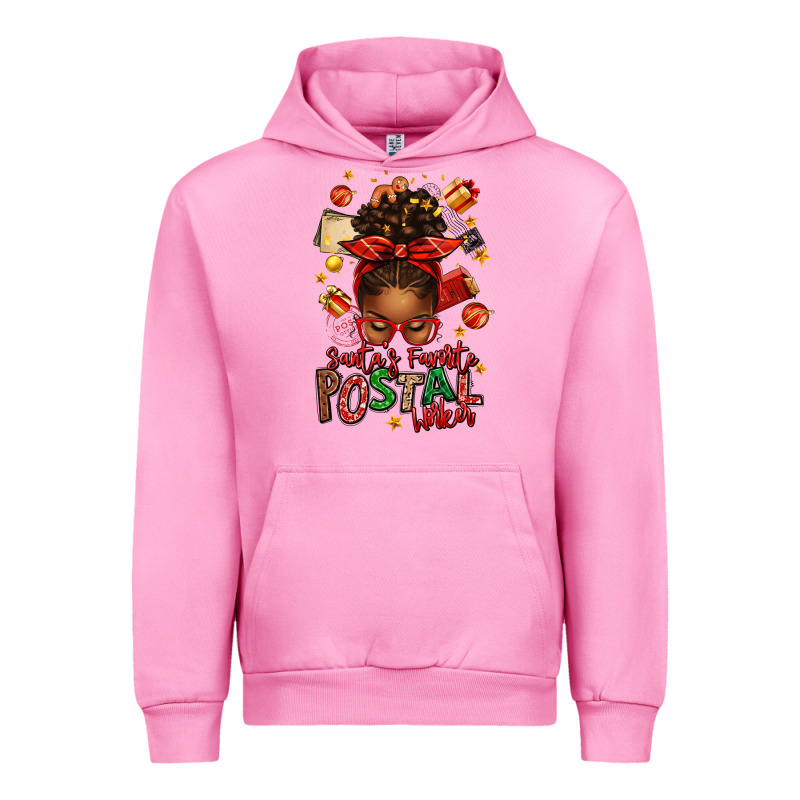 Santas Favorite Postal Worker Afro Messy Bun Urban Hoodie by texasbilliewilder | Teevron