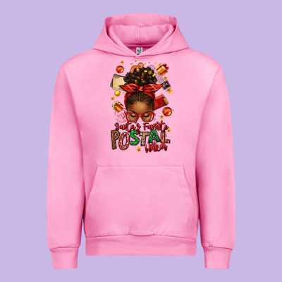 Santas Favorite Postal Worker Afro Messy Bun Urban Hoodie Designed By Texasbilliewilder