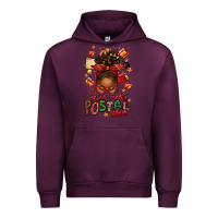 Mauve Wine santas favorite postal worker afro messy bun Urban Hoodie - texasbilliewilder