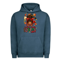 Pigment Midnight Navy santas favorite postal worker afro messy bun Urban Hoodie - texasbilliewilder