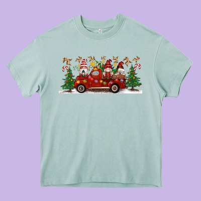 Christmas Gnome Truck Heavy Core Tee Designed By Artiststas