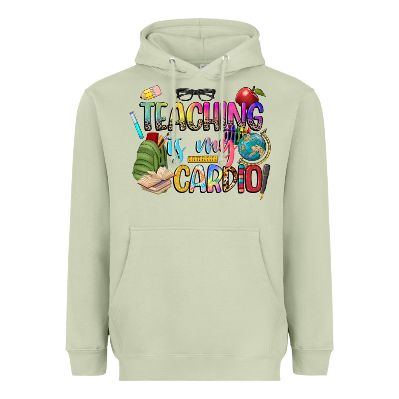 Teaching Is My Cardio Heavyweight Hoodie by NancyCooperArtShop | Teevron