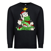 Black Christmas cat tree Premium Sweatshirt - MaliasSmallBusiness