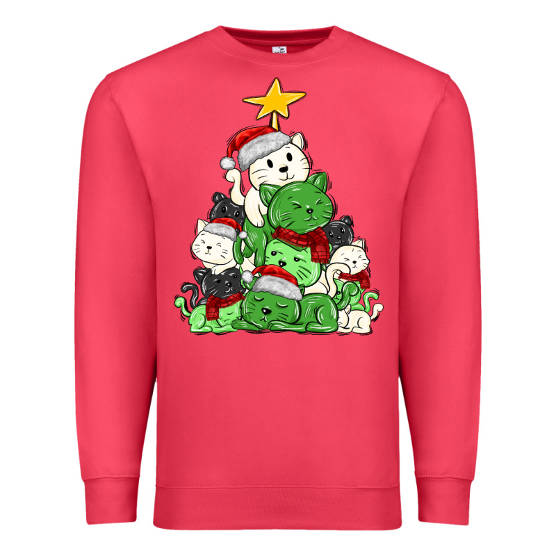 Christmas Cat Tree Premium Sweatshirt by MaliasSmallBusiness | Teevron