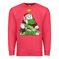 Cardinal Christmas cat tree Premium Sweatshirt - MaliasSmallBusiness