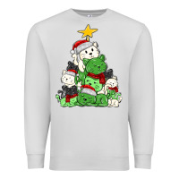 Dove Grey Christmas cat tree Premium Sweatshirt - MaliasSmallBusiness