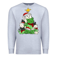 Heather Grey Christmas cat tree Premium Sweatshirt - MaliasSmallBusiness