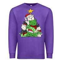 Purple Christmas cat tree Premium Sweatshirt - MaliasSmallBusiness