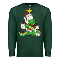 Sports Green Christmas cat tree Premium Sweatshirt - MaliasSmallBusiness