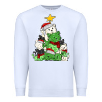 White Christmas cat tree Premium Sweatshirt - MaliasSmallBusiness