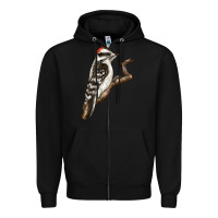 Black Downy Woodpecker Zipper Hoodie - LillyAllenDesigns