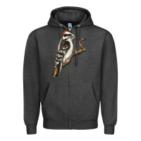 Charcoal Heather Downy Woodpecker Zipper Hoodie - LillyAllenDesigns