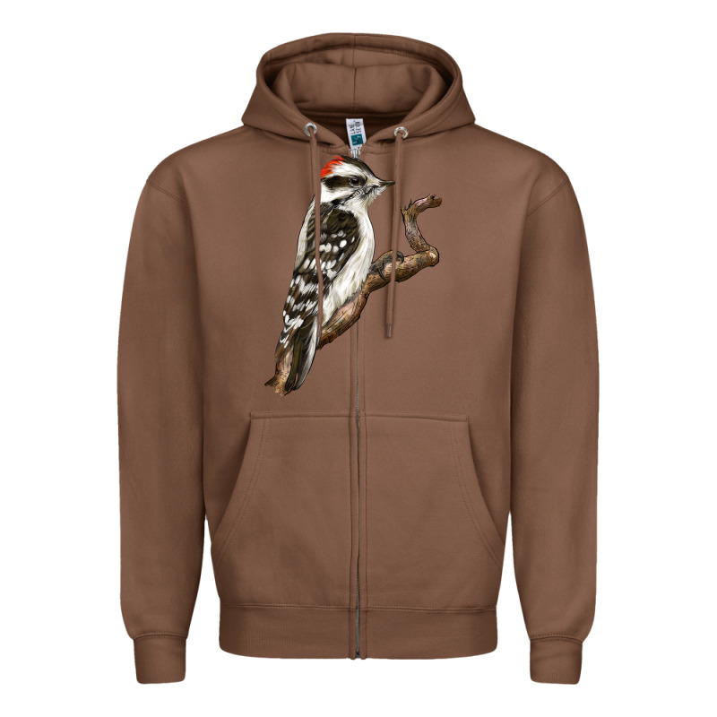 Downy Woodpecker Zipper Hoodie by LillyAllenDesigns | Teevron
