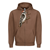Chestnut Downy Woodpecker Zipper Hoodie - LillyAllenDesigns